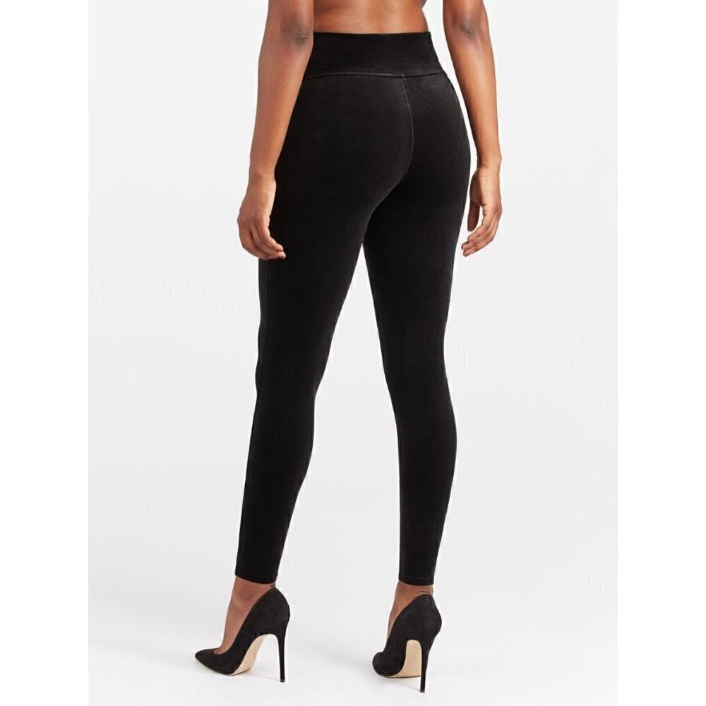 Spanx Black velvet leggings size M
